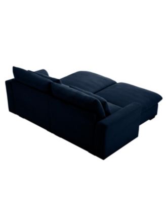  Corduroy Two-Seater Sofa with Storage Footrest, Comfy Couch