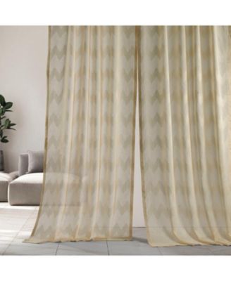 Sirius Striped Patterned Faux Linen Sheer Curtain