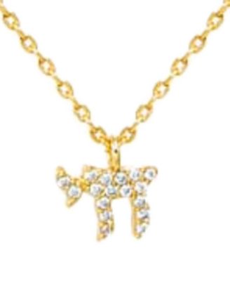 Mini Pave Gold Plated Chain Pendant Necklace