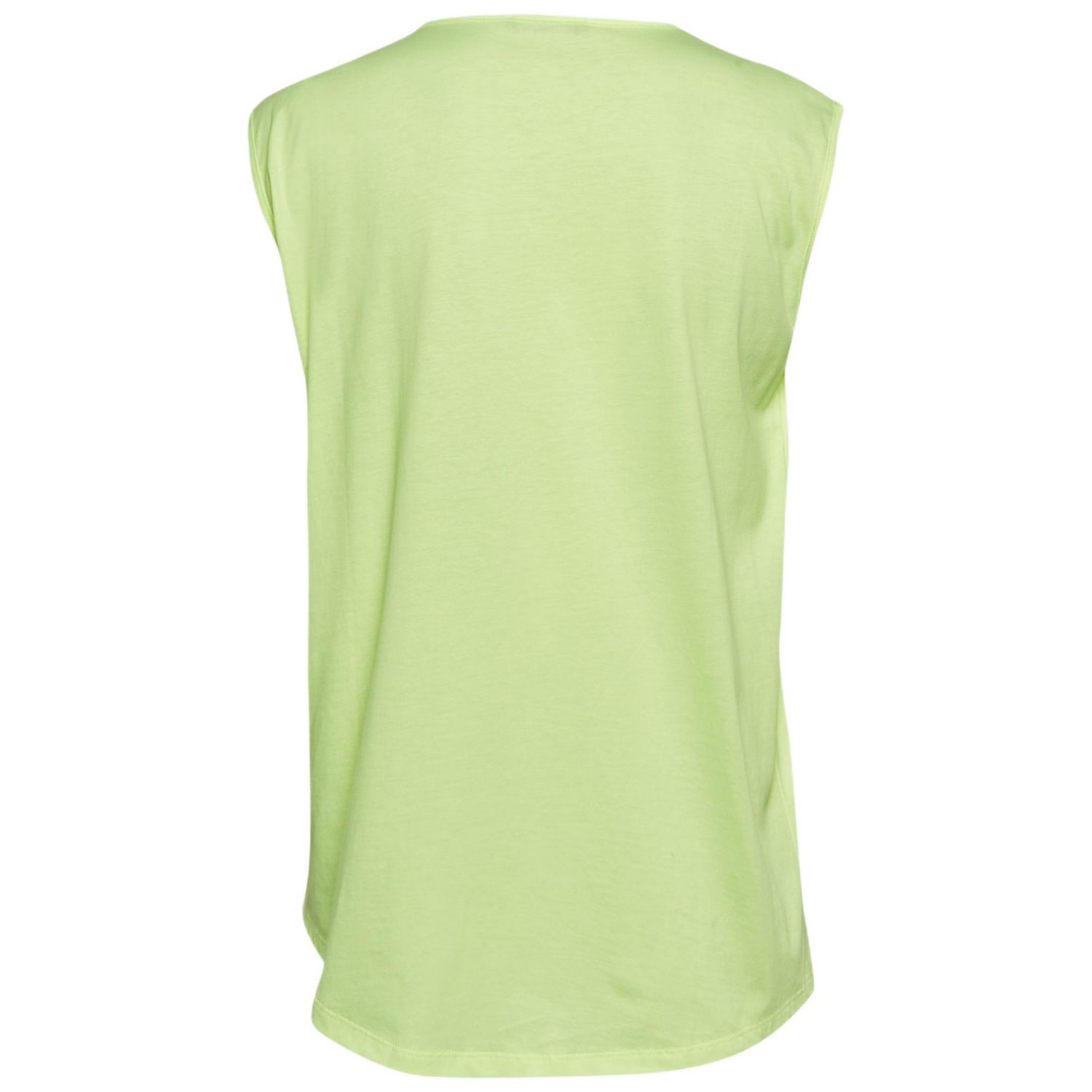 Women's Fluorescent Green Logo Print Jersey Sleeveless T-Shirt