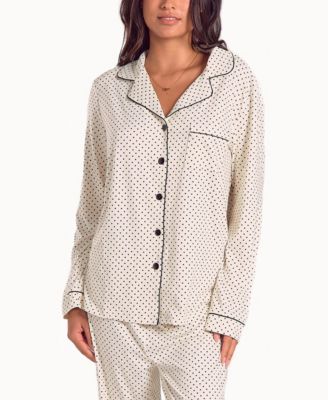 Women's Brushed Micro Stretch Knit Long-Sleeve Pajama Set