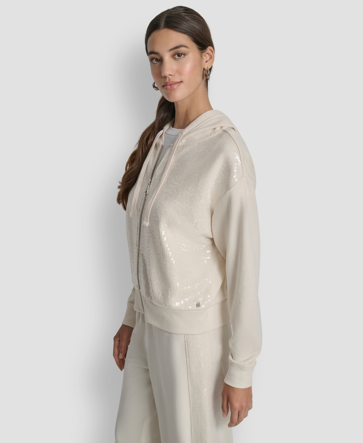 Dkny Jeans Women's Sequin Detail Long-Sleeve Jacket