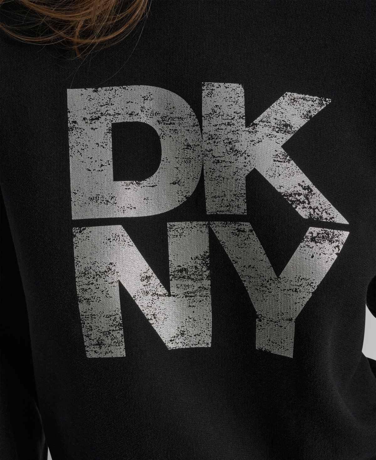 Dkny Jeans Women's Stacked Foil Logo Crewneck Sweatshirt