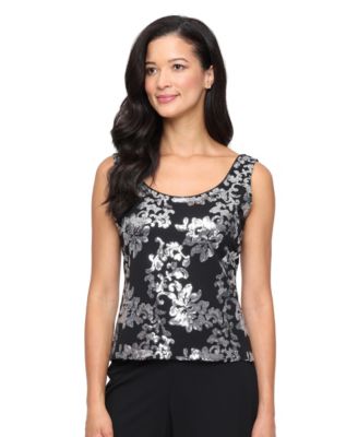 Women’s 3/4-Sleeve Sequin Stretch Tank Top with Jacket