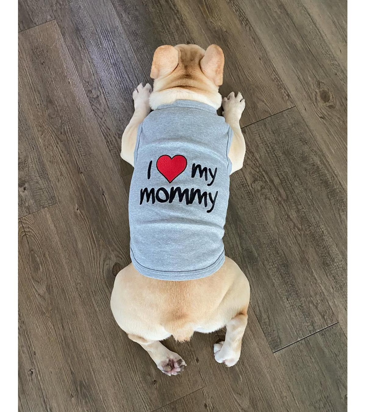 Parisian Pet I Love Mommy Dog T-shirt Gray