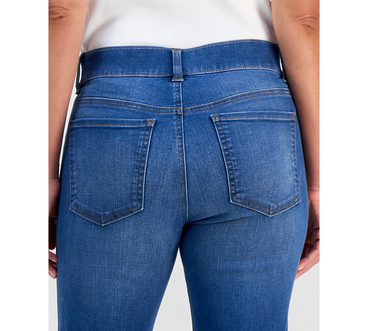 Style & Co Petite Pull-On Shaping High-Rise Bootcut Jeans, Macy's Exclusive