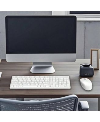 Wireless Keyboard & Mouse Combo – Full-Size, Silent, 2.4GHz, 2-in-1 Receiver, Compatible with Laptops – White