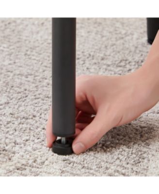 Round Stool Set with Shelf and Upholstered Backrest, 23.62'' W x 23.62'' D x 35.43'' H