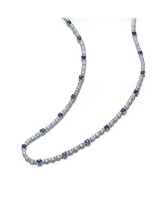 Women's White Gold Plated Cubic Zirconia Tennis Necklace