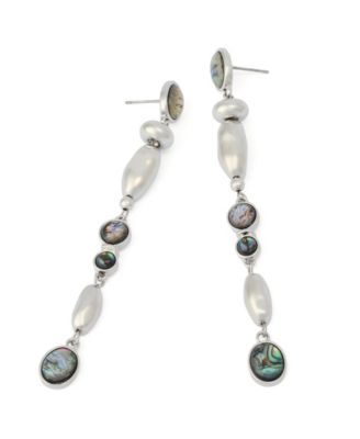 Abalone Beaded Linear Earrings
