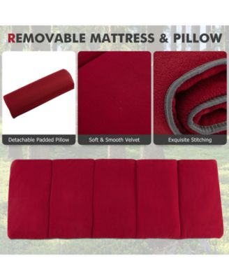 Folding Retractable Travel Camping Cot with Mattress and Carry Bag