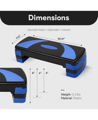 Adjustable Workout Aerobic Step Platform Trainer w/ Raisers