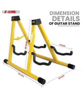 Double Guitar Stand Floor Adjustable A Frame Folding Acoustic Electric Guitars Holder Stands GSS 2N1 YLW