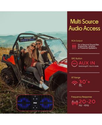 32'' Powered ATV/UTV Soundbar System with Bluetooth & LED Lights (PWPSB3203) - Black