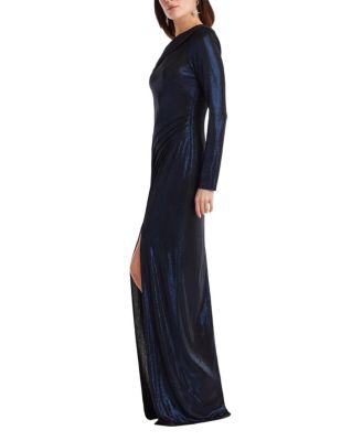 Women's Toryn Metallic Pleated Draped Gown.