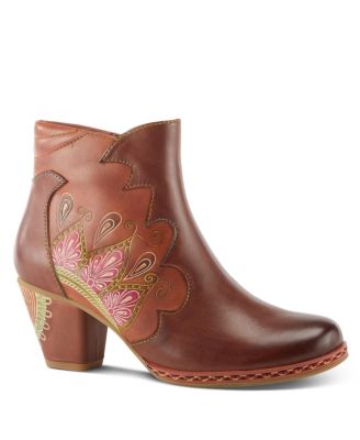 Women's Zamihi Western Boot -Leather Burnished Polished Design - Padded Insole, Inside Zipper, Flexible Sole
