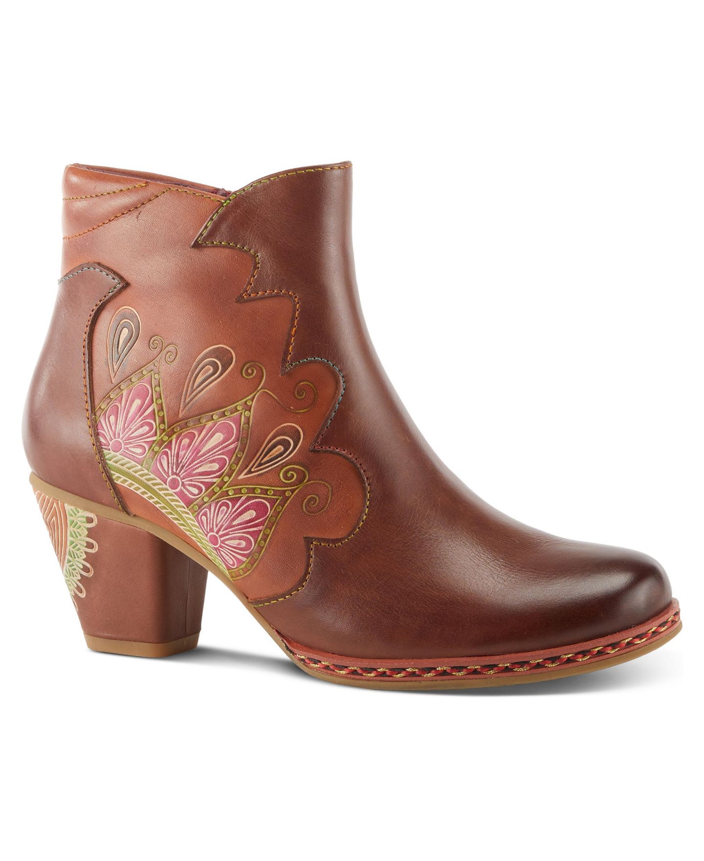 Женские ботинки L'Artiste Zamihi Western Boot -Leather Burnished Polished Design - Padded Insole, Inside Zipper, Flexible Sole, цвет: Коричневый — фото 1
