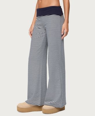 Women's Meggy Striped Fold Over Pants