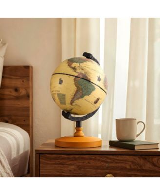 Antique Globe Dia 5.5 Inch Mini Rotating World Globe with Wooden Base