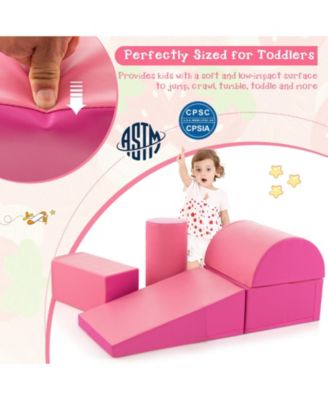 5-Piece Kids Climb and Crawl Activity Playset-Pink