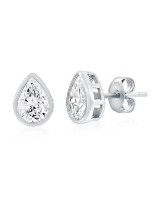 Sterling Silver, 3-Pair Multi-Shaped CZ Studs