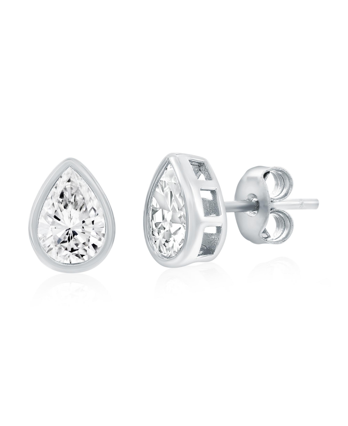 Sterling Silver, 3-Pair Multi-Shaped Cz Studs