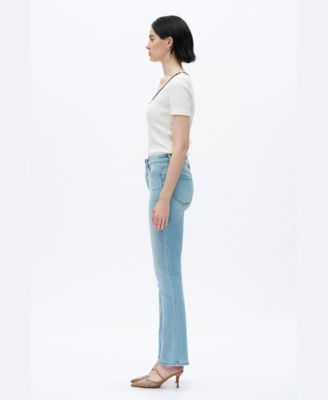 Women's High-Rise Rhinestone-Embellished Flare Jeans