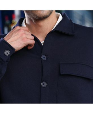 Men's Navy Blue Utility-Knit Jacket