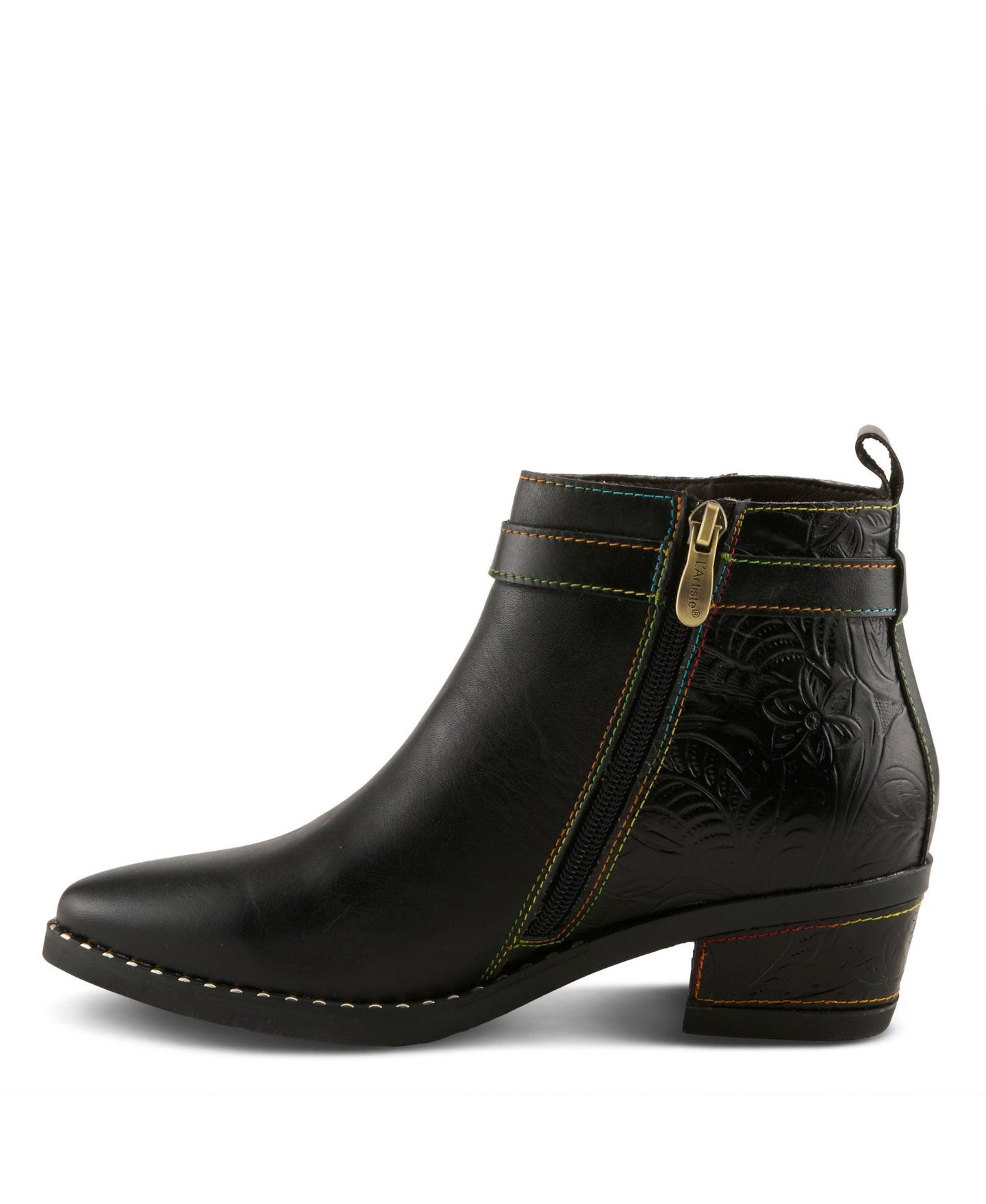Женские ботинки L'Artiste Leather Ankle Boot, With Zipper Closure, Cushioned Insole, Faux Fur Lining, цвет: Чёрный — фото 2