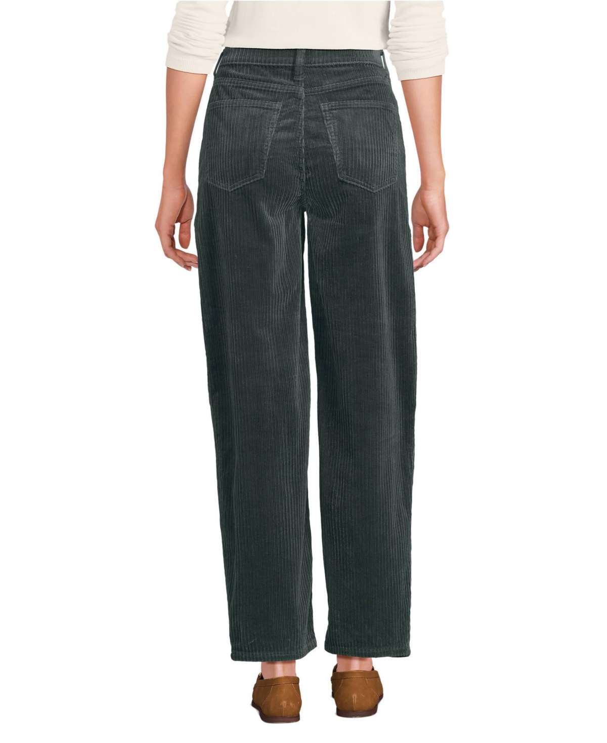 Lands' End Women's Corduroy High Rise Barrel Leg Ankle Pants