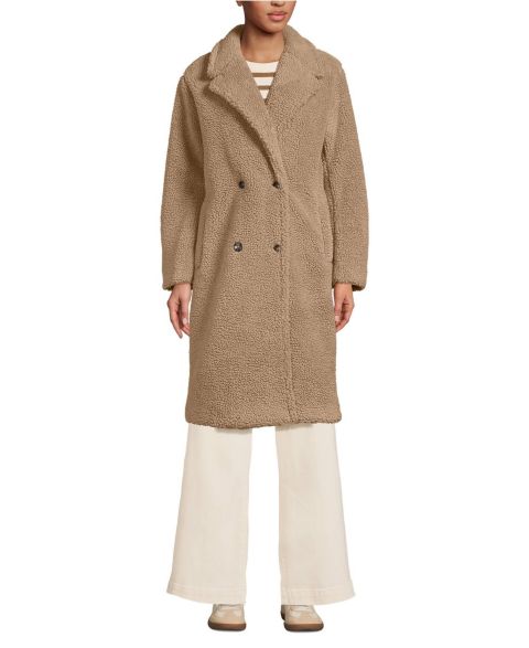 Женские куртки Lands' End Women's Double Breasted High Pile Fleece Coat