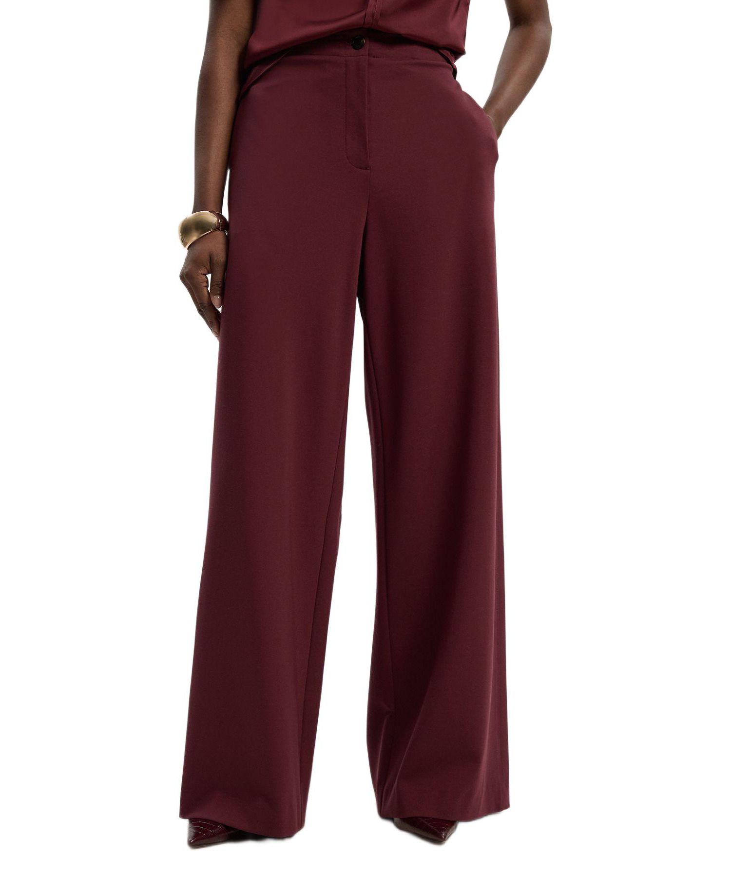 Women's Ponte PU Wide Leg Pants.