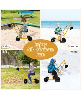 Sandbox Sand Digger Toy with Dual Handles and Flexible Shovel for Kids