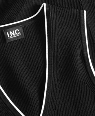 Women's Sleeveless Rib V-Neck Sweater