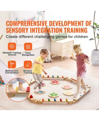 Kids Balance Beam Stepping Stones Gym Obstacle Children Balance Board 6PCS