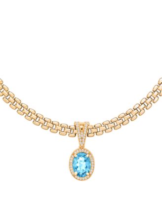 Amethyst (5-3/8 ct. t.w.) & White Topaz (3/4 ct. t.w.) Panther Link 18" Necklace in 14k Gold-Plated Sterling Silver