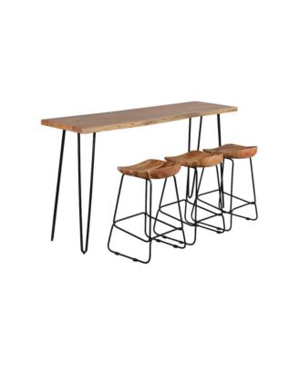 Nature's Edge Solid Acacia Four Piece 72" Counter Height Dining Set