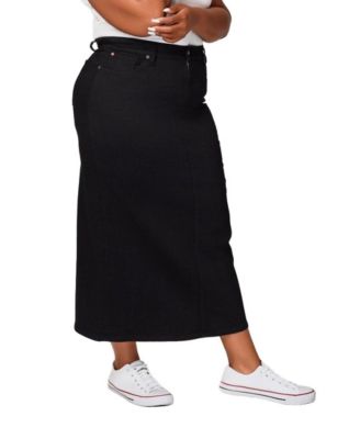 Women's Denim Maxi Skirt in 37"length with side vents.