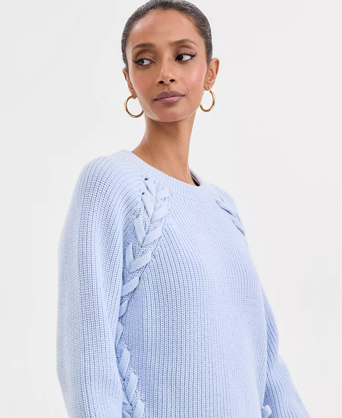 Women's Lace-Up-Detail Sweater - thumbnail 3