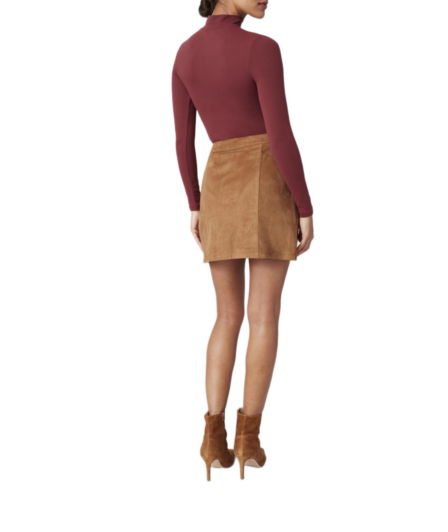 Women's Faux Suede Button-Front Kendall Skirt