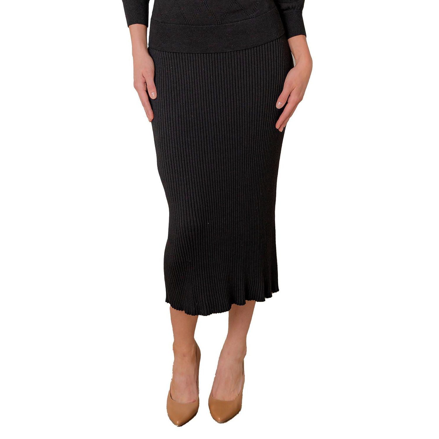 Women's Hope and Henry Organic Rib Knit Sweater Midi Skirt