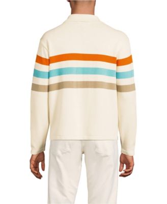 Men's Long Sleeve Cotton Rugby Sweater Polo