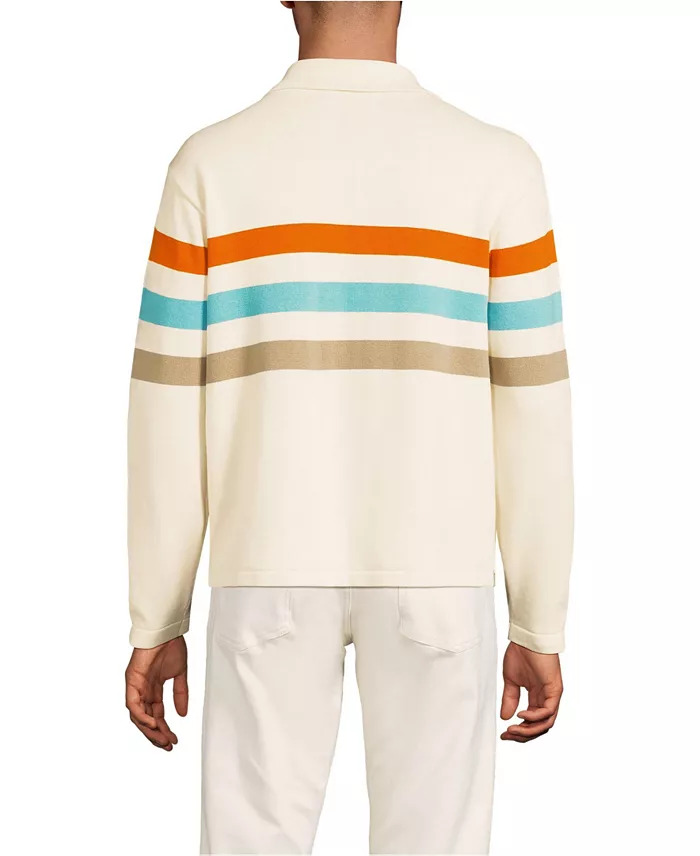 Men's Long Sleeve Cotton Rugby Sweater Polo - thumbnail 10