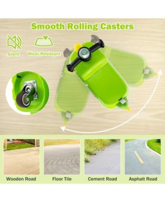 Ride on Toy Baby Dinosaur Sliding Car with 4 Universal Casters Under-Seat Storage