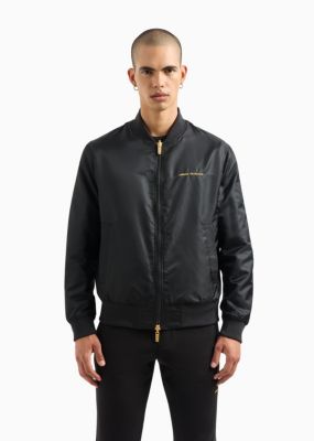 A|X Armani Exchange Men's Long Sleeve Embroidered Dragon Zip-Front