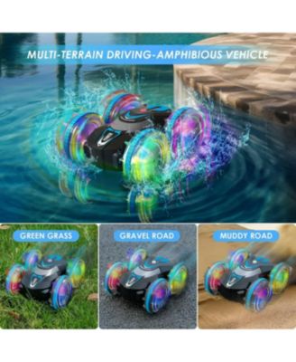 Amphibious Waterproof 360° Flips 4WD RC Stunt Car  2.4GHz All-Terrain Vehicle Birthday Gift