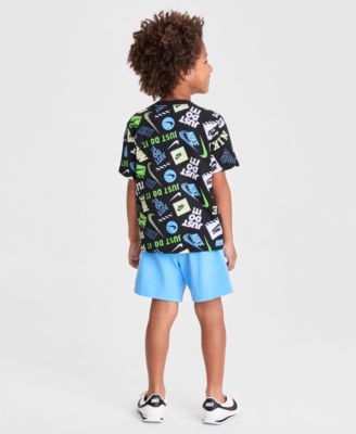 Boys' 4-7 Printed T-Shirt & Shorts  2-Piece Set