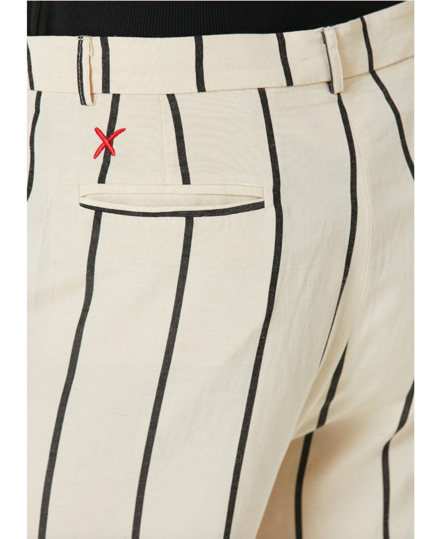 Женские брюки PCFG Striped Silk & Linen Blend Two-Zip, цвет: Бежевый — фото 4