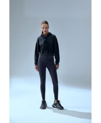 Men's Acid-Wash Cotton Full-Zip Hooded Sweatshirt