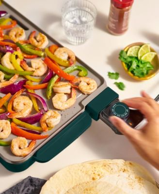 10" x 20" Griddle with Warming Tray, Forest Green